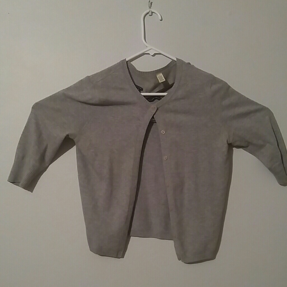 Nordstrom brass plum gray quarter sleeve cardigan